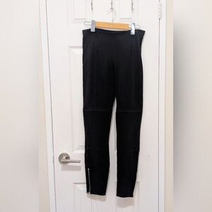 Aritzia Wilfred Free Black Moto Pants Size 6 | Ribbed Knee Detail & Ankle Zips